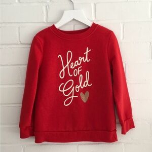Cat & Jack Red Valentine Long Sleeve Sweatshirt Size 4/5